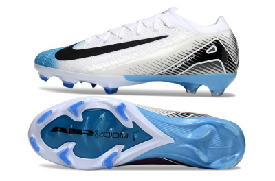 Unisex Nike Air Zoom Mercurial Vapor 16 Elite FG Football Boots - White/Black/Blue