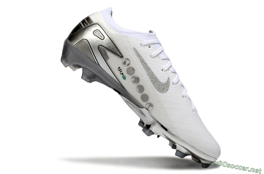 Unisex Nike Air Zoom Mercurial Vapor 16 Elite FG Football Boots - White/Silver/Grey 5
