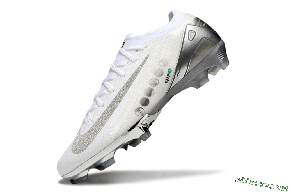 Unisex Nike Air Zoom Mercurial Vapor 16 Elite FG Football Boots - White/Silver/Grey 6
