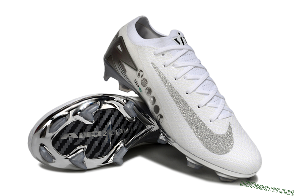 Unisex Nike Air Zoom Mercurial Vapor 16 Elite FG Football Boots - White/Silver/Grey 4