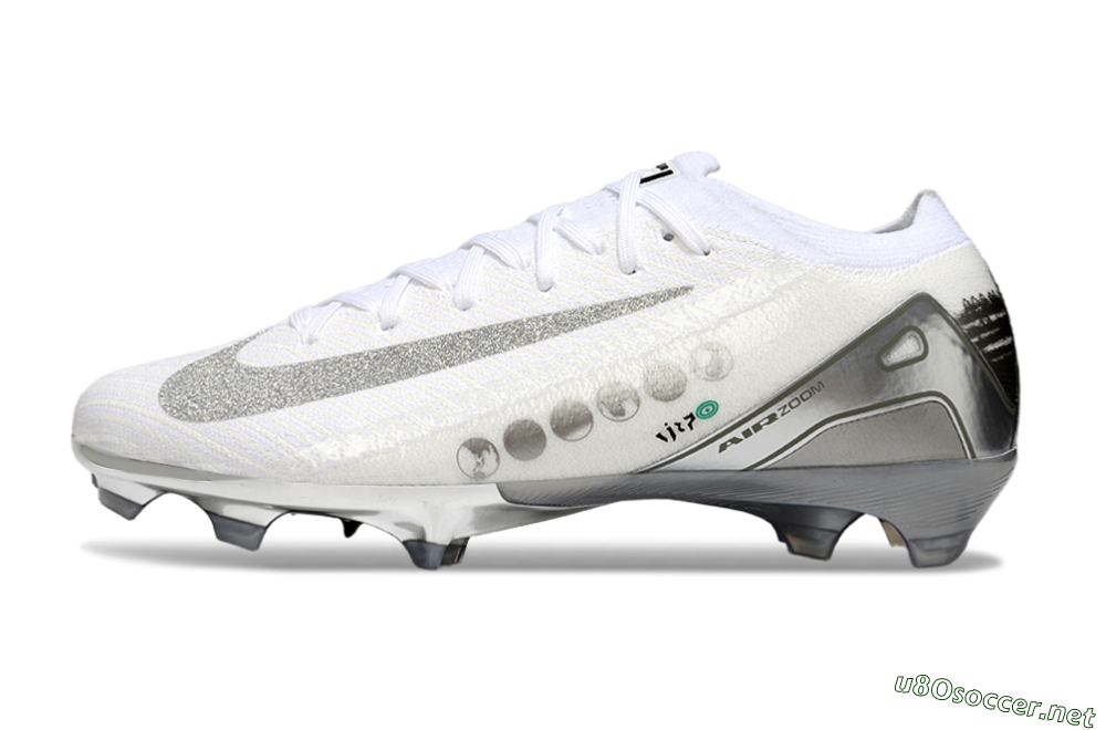 Unisex Nike Air Zoom Mercurial Vapor 16 Elite FG Football Boots - White/Silver/Grey 0