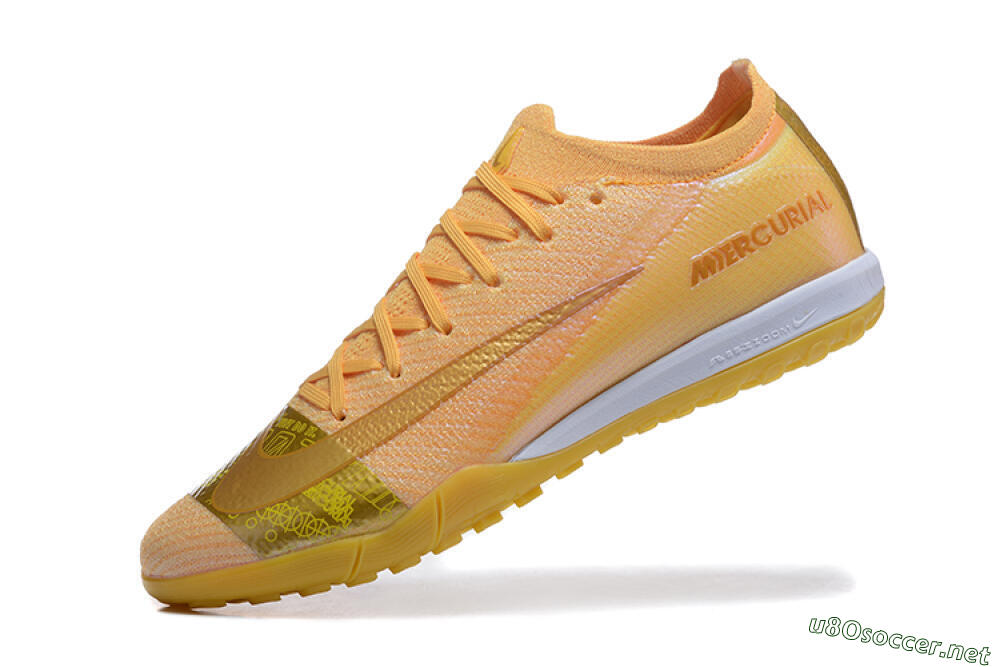 Men's Nike Air Zoom Mercurial Vapor 16 Elite TF Football Shoes - Yellow/Gold/White 8