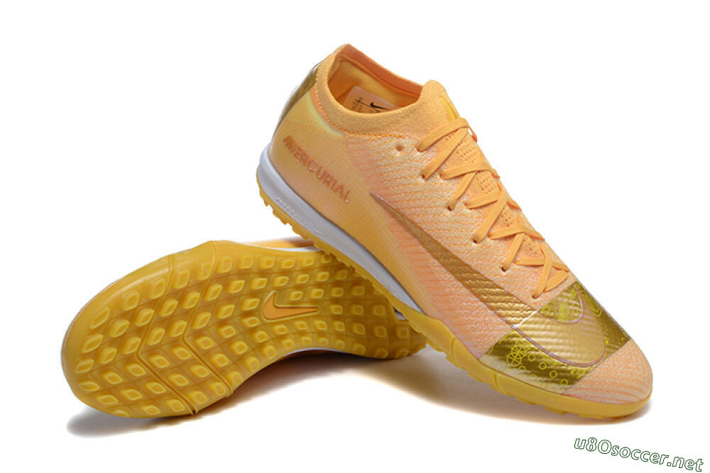 Men's Nike Air Zoom Mercurial Vapor 16 Elite TF Football Shoes - Yellow/Gold/White 4
