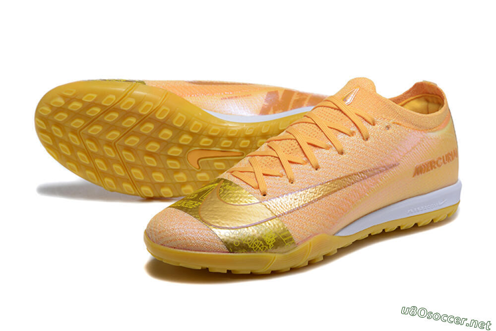 Men's Nike Air Zoom Mercurial Vapor 16 Elite TF Football Shoes - Yellow/Gold/White 3