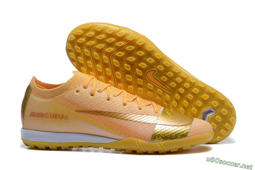 Men's Nike Air Zoom Mercurial Vapor 16 Elite TF Football Shoes - Yellow/Gold/White 2