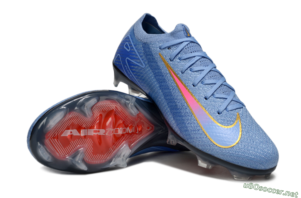 Unisex Nike Air Zoom Mercurial Vapor 16 Elite FG Football Boots - Blue/Pink/Gold 4
