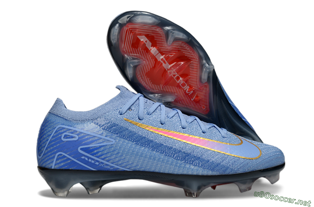 Unisex Nike Air Zoom Mercurial Vapor 16 Elite FG Football Boots - Blue/Pink/Gold 2