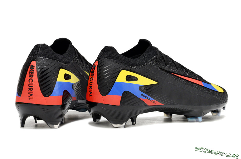 Unisex Nike Air Zoom Mercurial Vapor 16 Elite FG Football Boots - Black/Yellow/Blue/Red 7