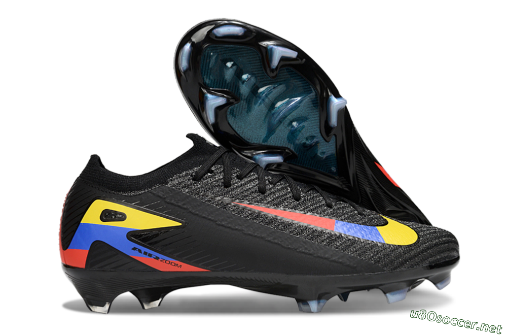 Unisex Nike Air Zoom Mercurial Vapor 16 Elite FG Football Boots - Black/Yellow/Blue/Red 2