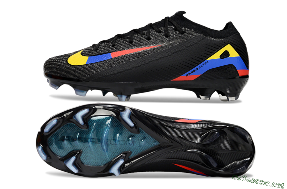 Unisex Nike Air Zoom Mercurial Vapor 16 Elite FG Football Boots - Black/Yellow/Blue/Red 1