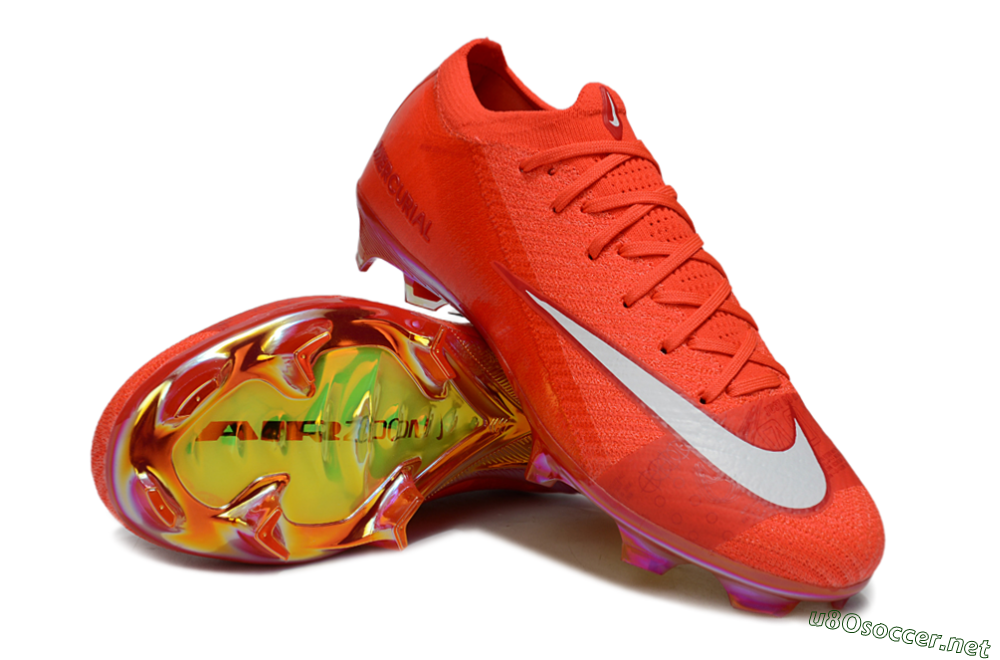 Unisex Nike Air Zoom Mercurial Vapor 16 Elite FG Football Boots - Red/White 4