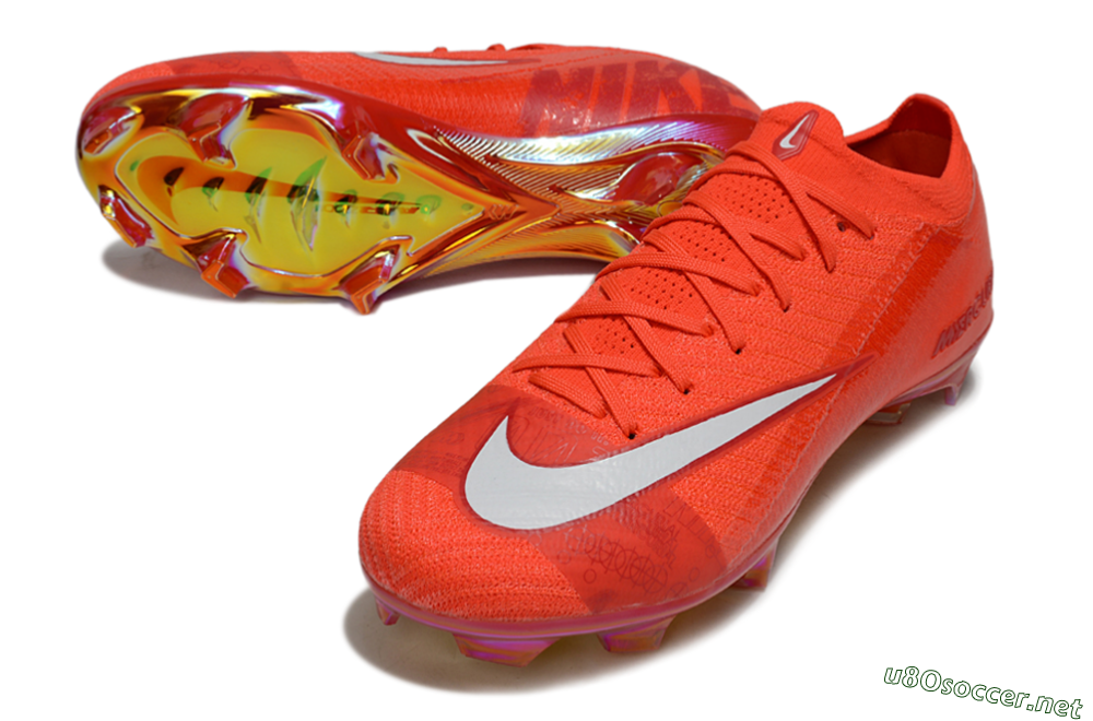 Unisex Nike Air Zoom Mercurial Vapor 16 Elite FG Football Boots - Red/White 3