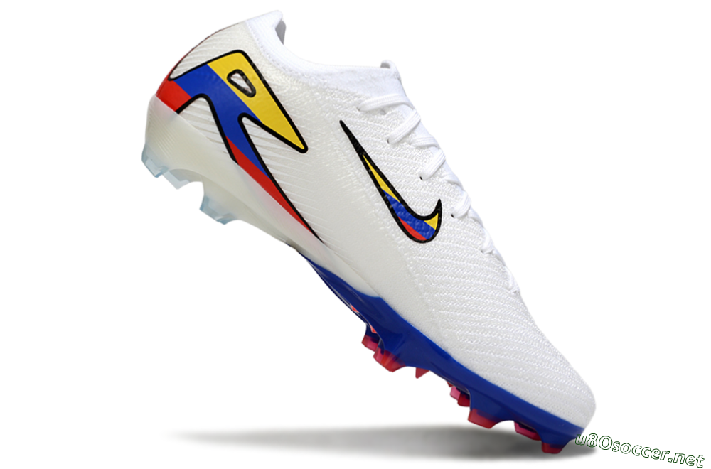 Unisex Nike Air Zoom Mercurial Vapor 16 Elite FG Football Boots - White/Yellow/Blue/Red 5