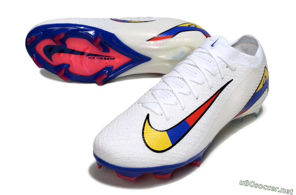Unisex Nike Air Zoom Mercurial Vapor 16 Elite FG Football Boots - White/Yellow/Blue/Red 3