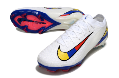 Unisex Nike Air Zoom Mercurial Vapor 16 Elite FG Football Boots - White/Yellow/Blue/Red