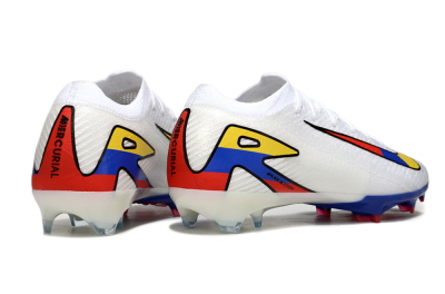 Unisex Nike Air Zoom Mercurial Vapor 16 Elite FG Football Boots - White/Yellow/Blue/Red