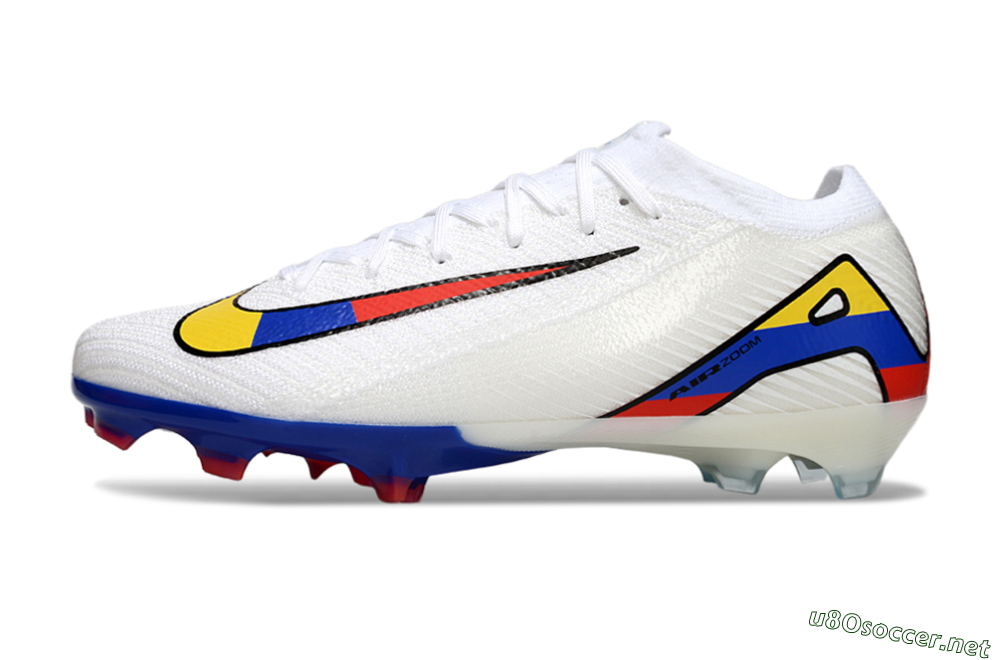 Unisex Nike Air Zoom Mercurial Vapor 16 Elite FG Football Boots - White/Yellow/Blue/Red 0