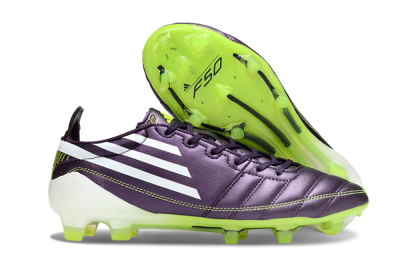 Men's Adidas F50 Elite FG Football Boots - Purple/White/Yellow