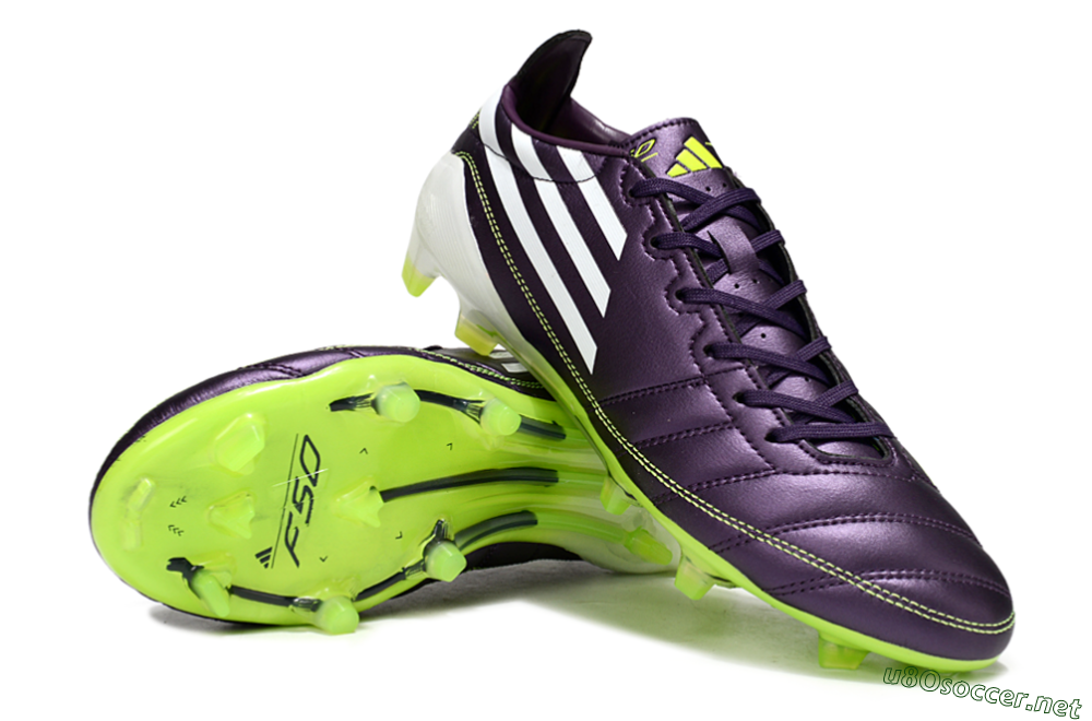 Men's Adidas F50 Elite FG Football Boots - Purple/White/Yellow 3