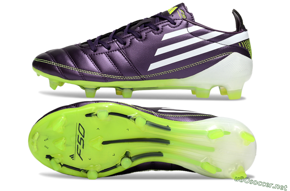 Men's Adidas F50 Elite FG Football Boots - Purple/White/Yellow 1
