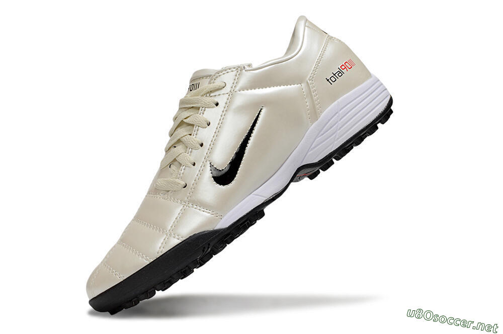 Unisex Nike Total 90 III TF Football Shoes - Beige/Black/White 5
