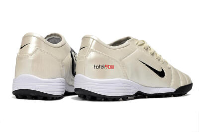 Unisex Nike Total 90 III TF Football Shoes - Beige/Black/White