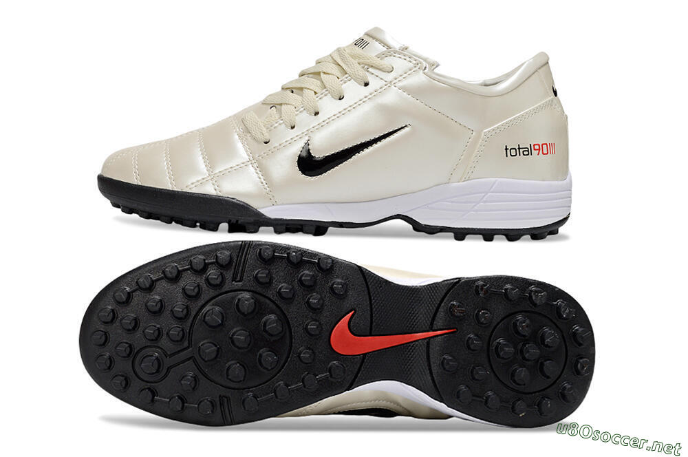 Unisex Nike Total 90 III TF Football Shoes - Beige/Black/White 1