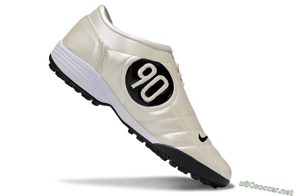 Unisex Nike Total 90 III TF Football Shoes - Beige/Black/White 4