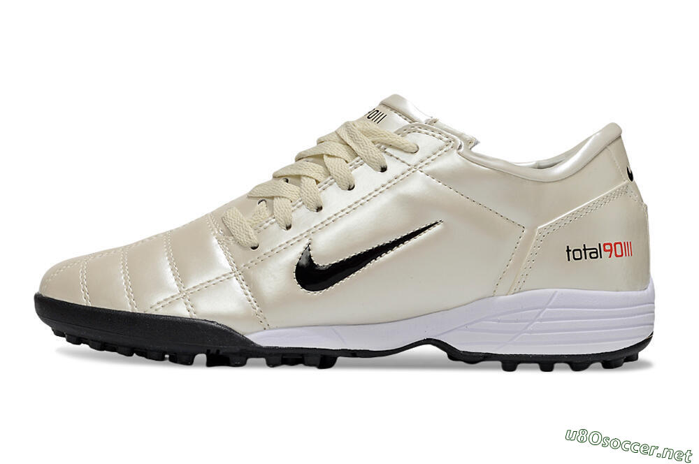 Unisex Nike Total 90 III TF Football Shoes - Beige/Black/White 3