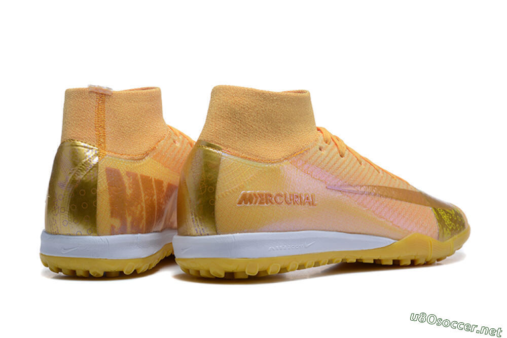 Men's Nike Air Zoom Mercurial Superfly 10 Elite TF Football Shoes - Yellow/Gold/White 9