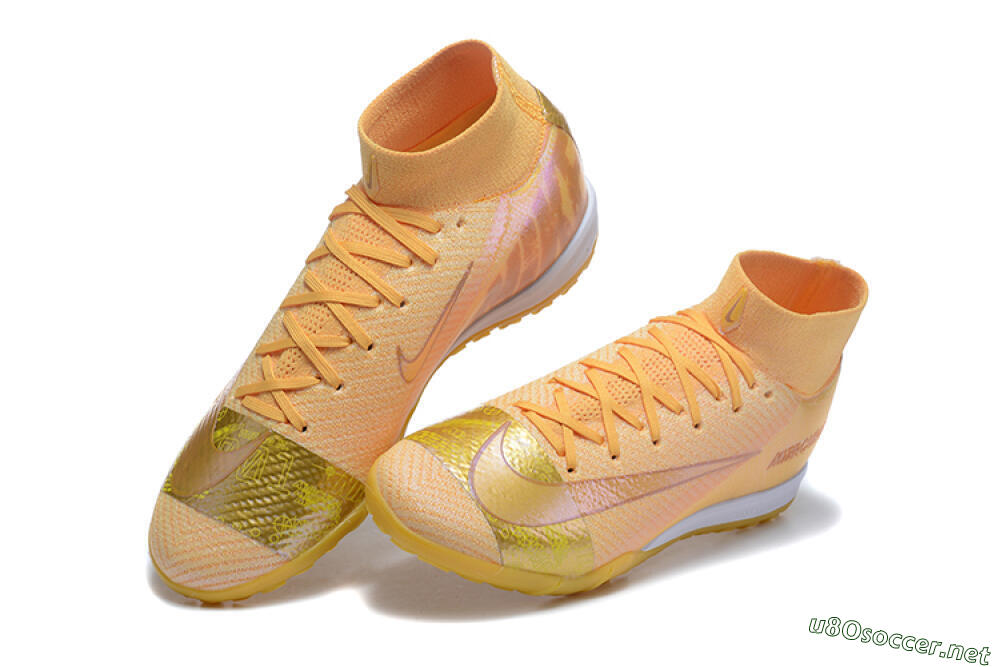 Men's Nike Air Zoom Mercurial Superfly 10 Elite TF Football Shoes - Yellow/Gold/White 6