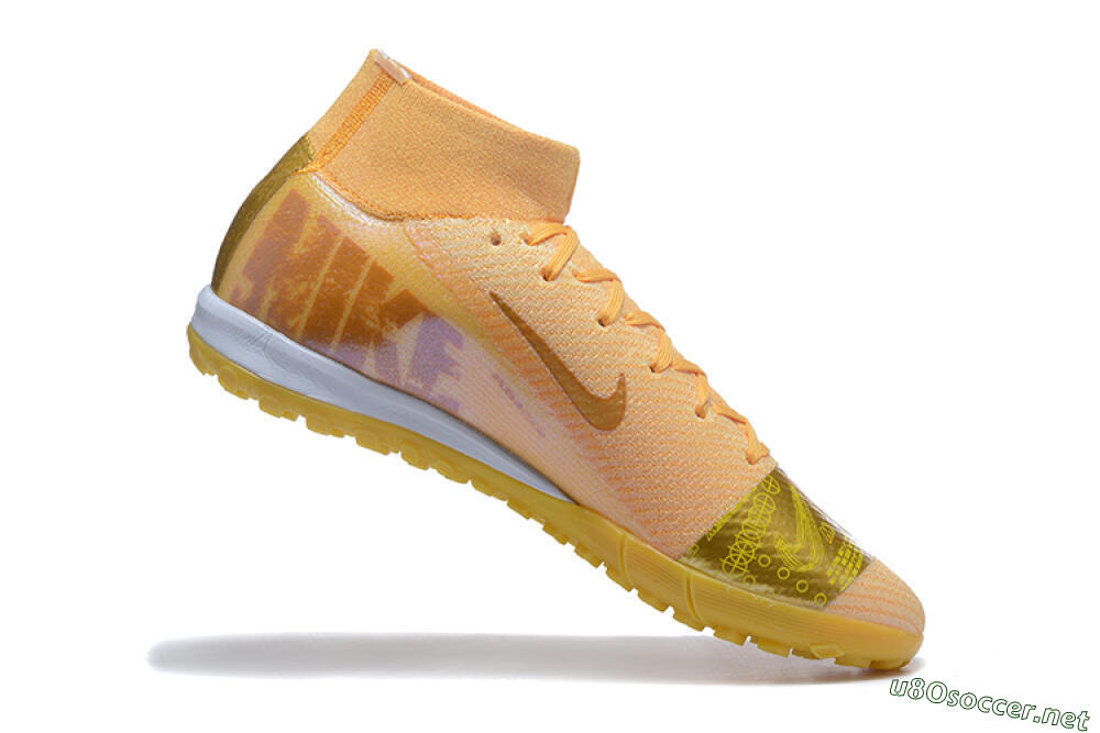 Men's Nike Air Zoom Mercurial Superfly 10 Elite TF Football Shoes - Yellow/Gold/White 7