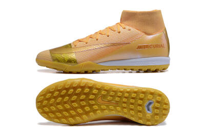 Men's Nike Air Zoom Mercurial Superfly 10 Elite TF Football Shoes - Yellow/Gold/White