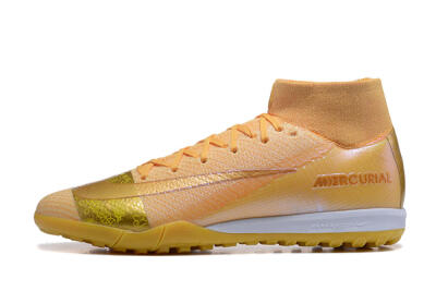Men's Nike Air Zoom Mercurial Superfly 10 Elite TF Football Shoes - Yellow/Gold/White