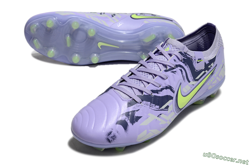 Unisex Nike Tiempo Legend 10 Elite FG Football Boots - Purple/Yellow 3