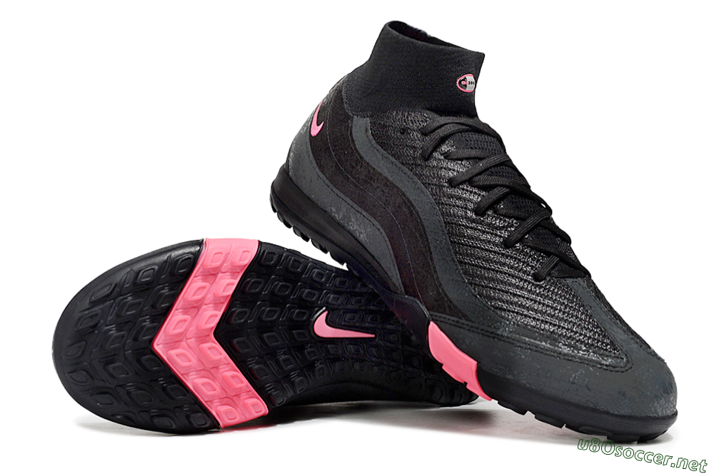 Unisex Nike Air Zoom Mercurial Superfly 10 Elite TF Football Shoes - Black/Grey/Pink 1