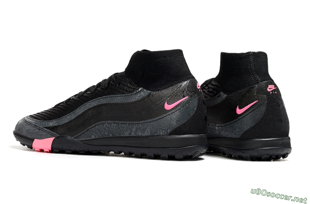Unisex Nike Air Zoom Mercurial Superfly 10 Elite TF Football Shoes - Black/Grey/Pink 4