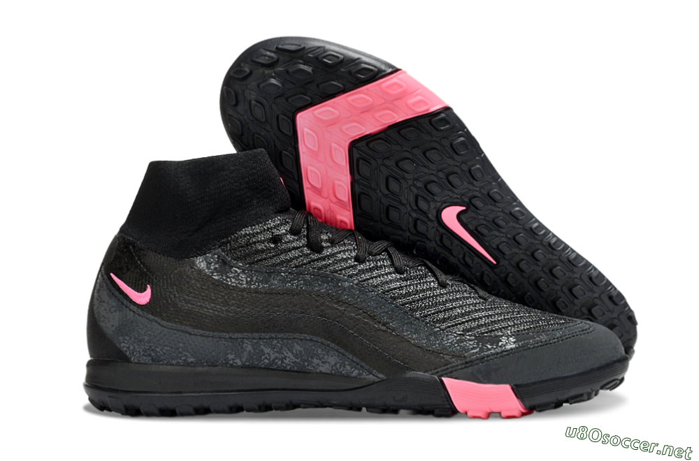 Unisex Nike Air Zoom Mercurial Superfly 10 Elite TF Football Shoes - Black/Grey/Pink 2
