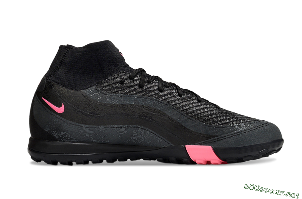 Unisex Nike Air Zoom Mercurial Superfly 10 Elite TF Football Shoes - Black/Grey/Pink 5