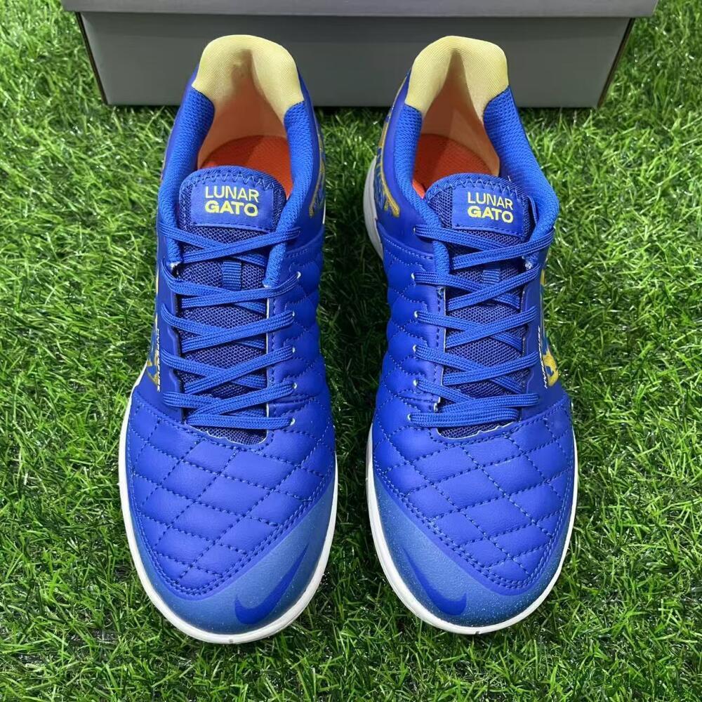 Men's Nike Lunar Gato 2 IC Football Shoes - Blue/Gold/Red