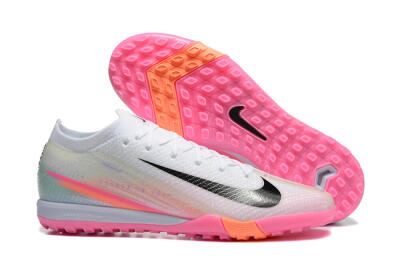 Men's Nike Air Zoom Mercurial Vapor 16 Elite TF Football Shoes - White/Black/Pink