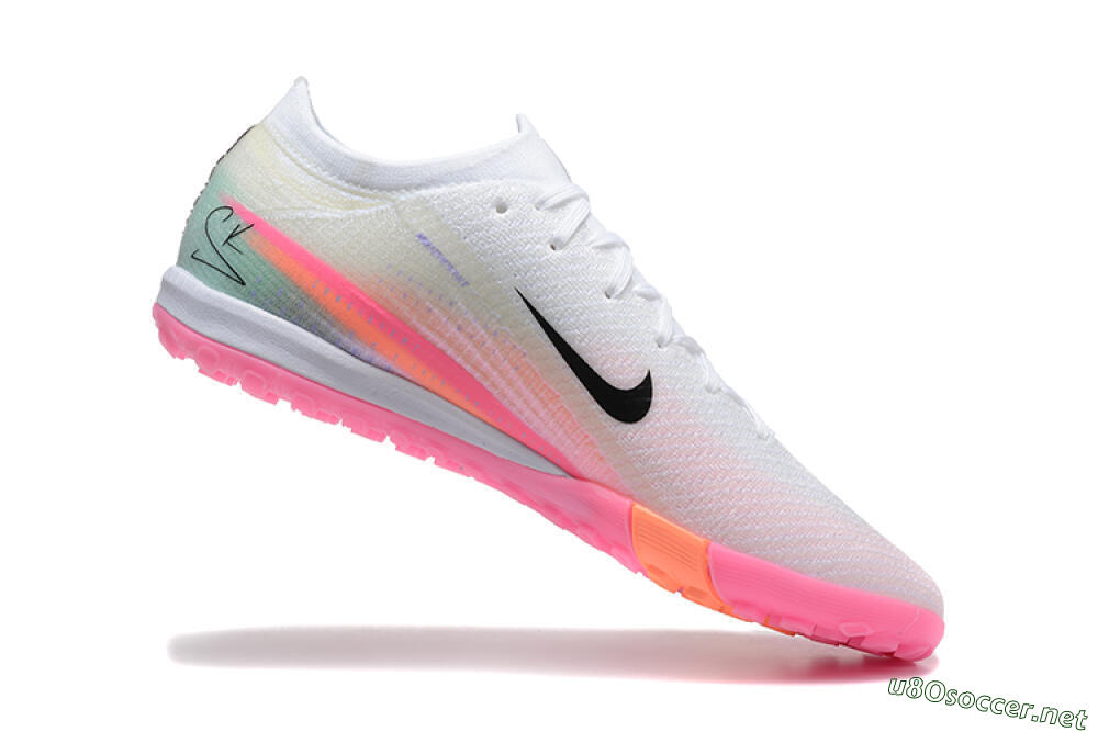 Men's Nike Air Zoom Mercurial Vapor 16 Elite TF Football Shoes - White/Black/Pink 7