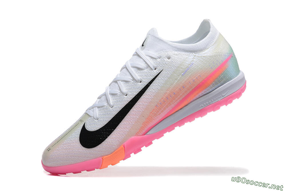 Men's Nike Air Zoom Mercurial Vapor 16 Elite TF Football Shoes - White/Black/Pink 8