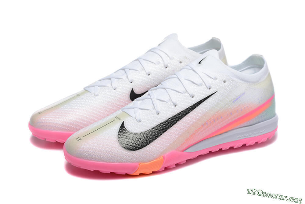 Men's Nike Air Zoom Mercurial Vapor 16 Elite TF Football Shoes - White/Black/Pink 5