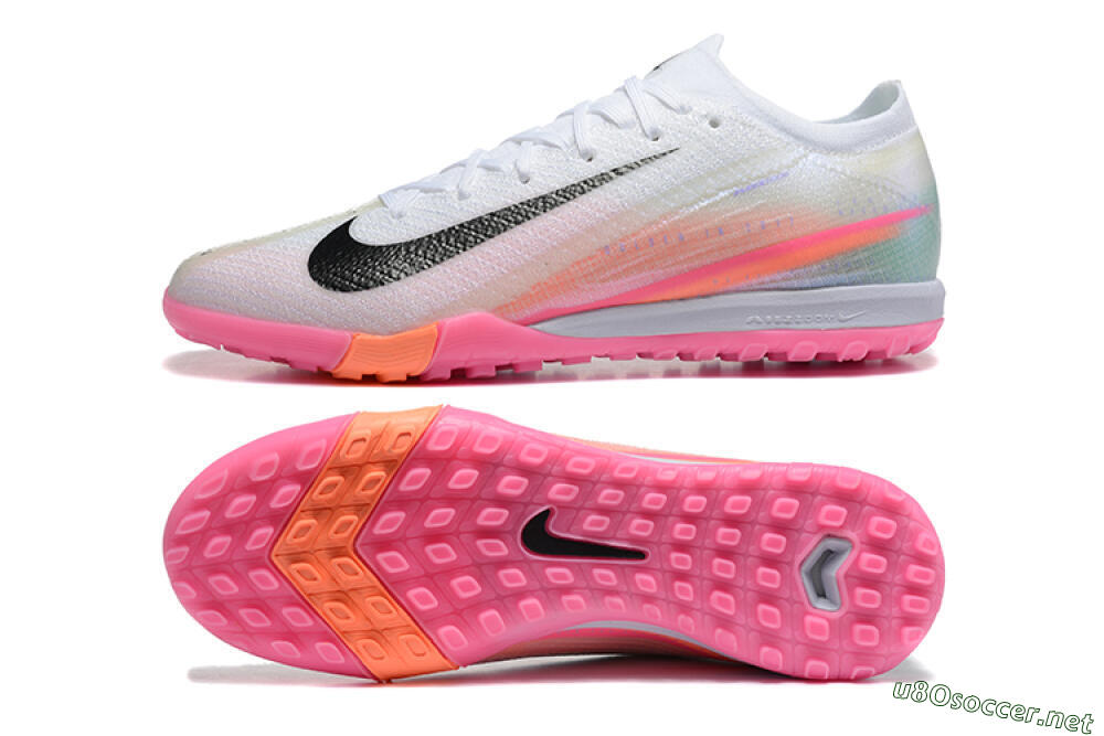 Men's Nike Air Zoom Mercurial Vapor 16 Elite TF Football Shoes - White/Black/Pink 1