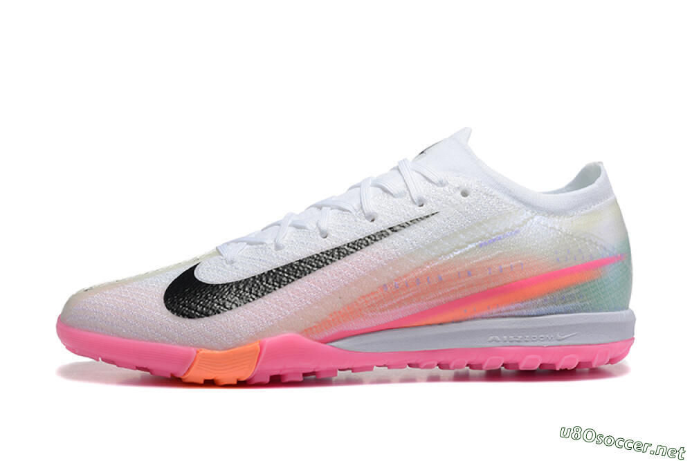 Men's Nike Air Zoom Mercurial Vapor 16 Elite TF Football Shoes - White/Black/Pink 0
