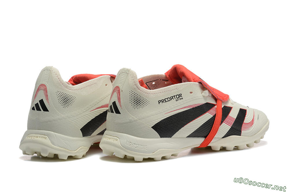 Men's Adidas Predator 25 Elite Foldover Tongue TF Football Shoes - Beige/Black/Red 9