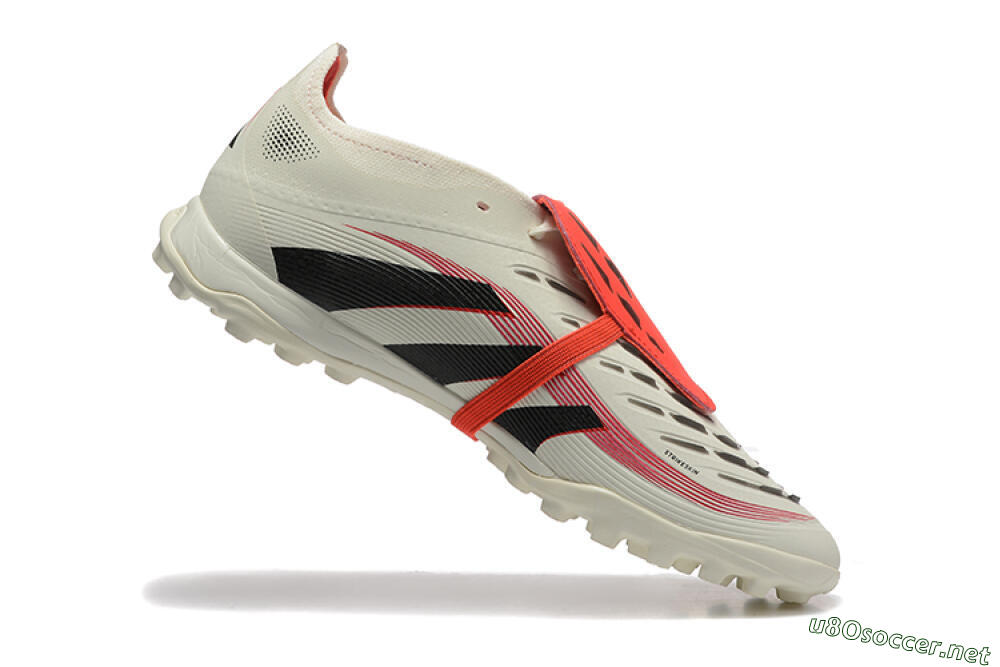 Men's Adidas Predator 25 Elite Foldover Tongue TF Football Shoes - Beige/Black/Red 7