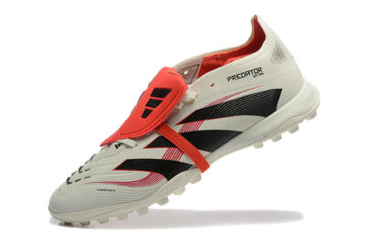 Men's Adidas Predator 25 Elite Foldover Tongue TF Football Shoes - Beige/Black/Red