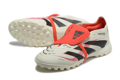 Men's Adidas Predator 25 Elite Foldover Tongue TF Football Shoes - Beige/Black/Red